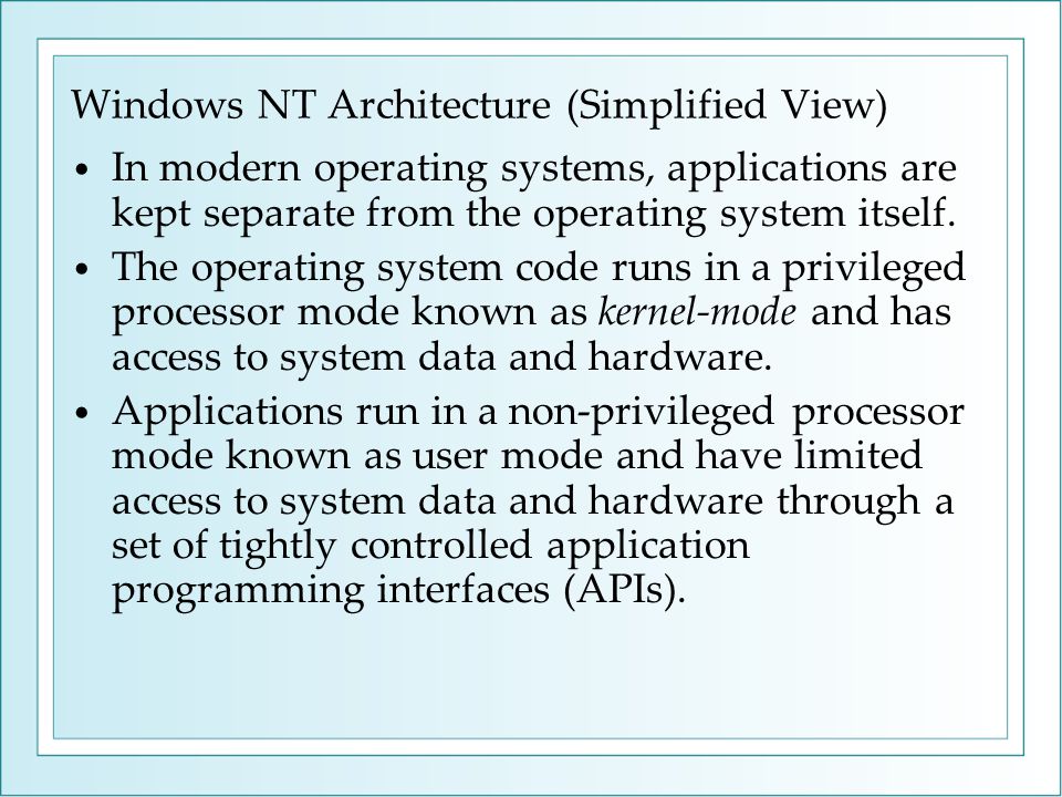 windows nt architecture pdf